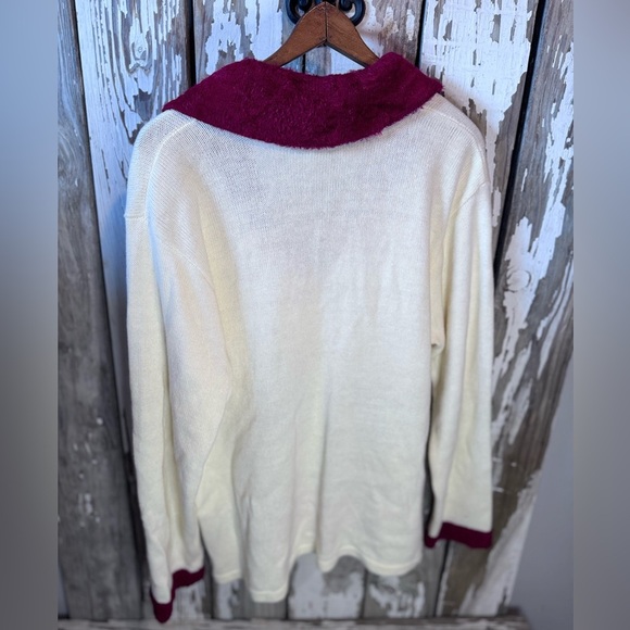 J Two Nee York Red Bird Cardinals & Bow Sweater Cardigan size XL - Picture 7 of 16